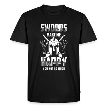 Duel d’Aïkido à l’épée - T-shirt Premium bio Homme - noir - Devant - Nico (187cm)