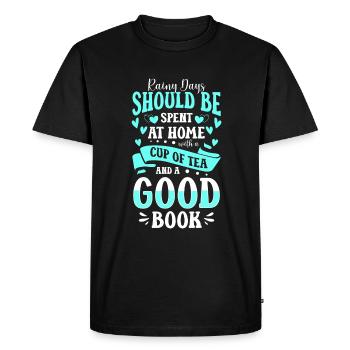 Tea Relaxation Green Tea Winter - Men's Premium Organic T-Shirt - black - Front - Nico (187cm)