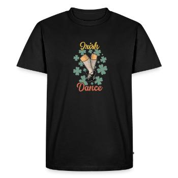 Danse irlandaise Danseur Irlande Clover - T-shirt Premium bio Homme - noir - Devant - Nico (187cm)
