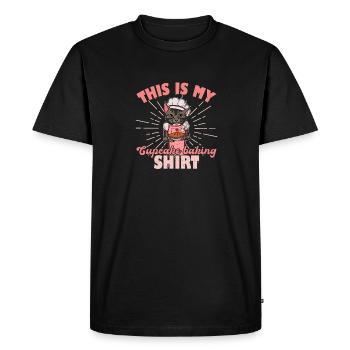 Cookies Baking Cat Bakery Pastry Saying - Men's Premium Organic T-Shirt - black - Front - Nico (187cm)