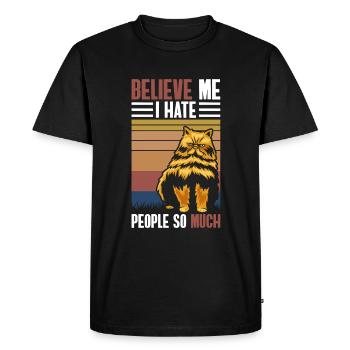 Hate Crowd Misanthrope Irony - Men's Premium Organic T-Shirt - black - Front - Nico (187cm)