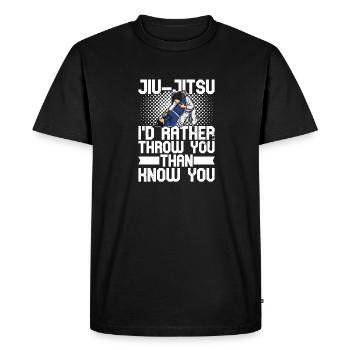 Jiu Jitsu Judo BJJ Filles Arts Martiaux Sports - T-shirt Premium bio Homme - noir - Devant - Nico (187cm)