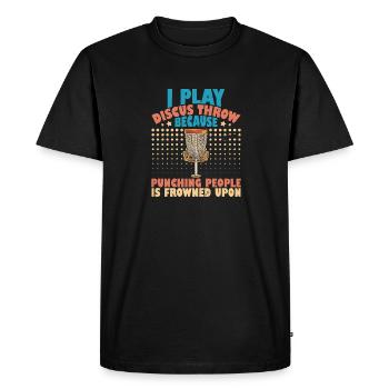 Throwing Disc Golf Disc Gold Player Frisbee Sport - Men's Premium Organic T-Shirt - black - Front - Nico (187cm)