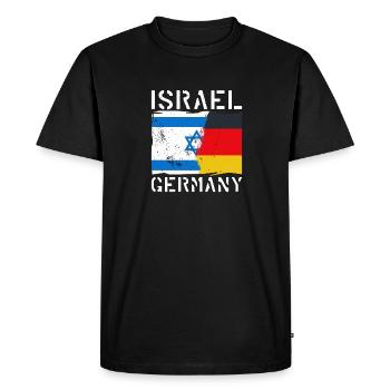Israel Germany Origin National Flag - Men's Premium Organic T-Shirt - black - Front - Nico (187cm)