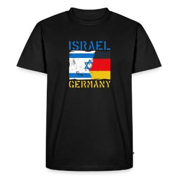 Israël Allemagne Origine Drapeau national - T-shirt Premium bio Homme - noir - Devant - Nico (187cm)