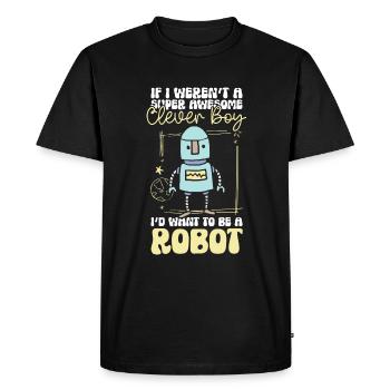 Technicien en robotique mécanique Android - T-shirt Premium bio Homme - noir - Devant - Nico (187cm)