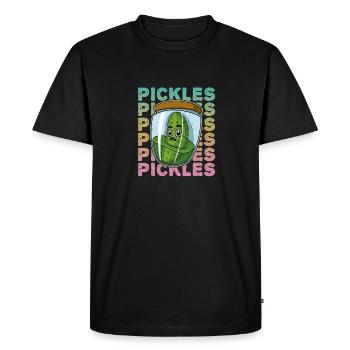 Gherkins Saying Glass Food Kitchen Fruit - Men's Premium Organic T-Shirt - black - Front - Nico (187cm)