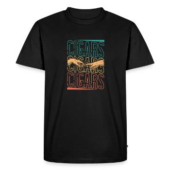 Cigares Papa Tabac Fumeur Tabagisme Dire - T-shirt Premium bio Homme - noir - Devant - Nico (187cm)