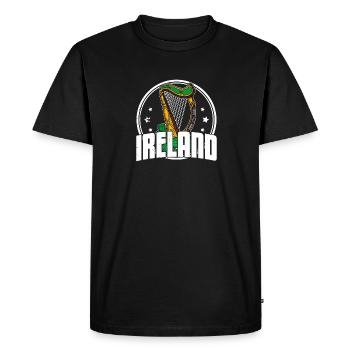Celtic Harp Ireland Music School Musicians - Men's Premium Organic T-Shirt - black - Front - Nico (187cm)