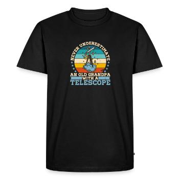 Telescope Physics School Astronomy Stars - Men's Premium Organic T-Shirt - black - Front - Nico (187cm)