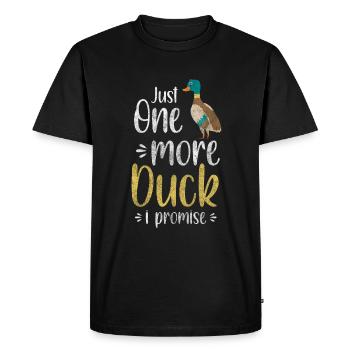 Duck Quack Flying Duck - Men's Premium Organic T-Shirt - black - Front - Nico (187cm)