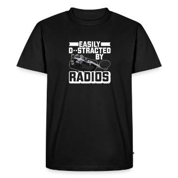 Radio Operator Morse Mortar Ham Radio Radio - Men's Premium Organic T-Shirt - black - Front - Nico (187cm)