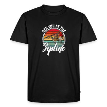 Seilrutscher Seilrutschen Zipline Zipliner Hobby - Men's Premium Organic T-Shirt - black - Front - Nico (187cm)