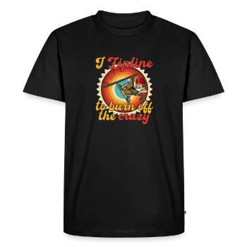 Ziplining, Ziplining, Zipline, Forest, Hobby, Mountains - Men's Premium Organic T-Shirt - black - Front - Nico (187cm)