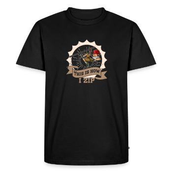 Zipline Sport Hobby Zipliner Mountains Nature Sport - Men's Premium Organic T-Shirt - black - Front - Nico (187cm)