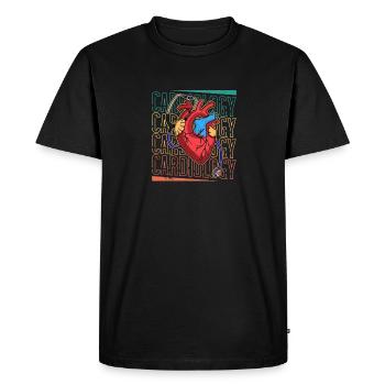 Cardiologie Ambulance Médecin Profession Soignant - T-shirt Premium bio Homme - noir - Devant - Nico (187cm)