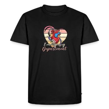Santé Cardiologie Profession Heart Arut Education - T-shirt Premium bio Homme - noir - Devant - Nico (187cm)
