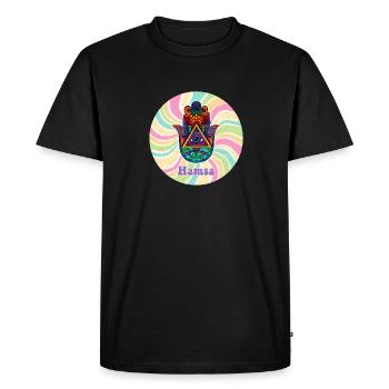 Hamsa Talisman Sign Yoga Yogi Teacher Buddha - Men's Premium Organic T-Shirt - black - Front - Nico (187cm)