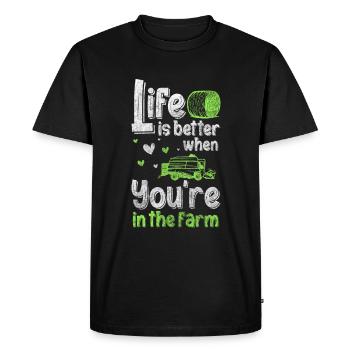 Ouvrier agricole Agriculteur - T-shirt Premium bio Homme - noir - Devant - Nico (187cm)
