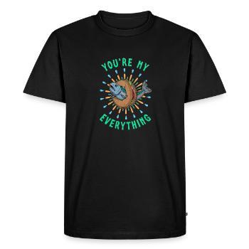 Salmon on Bagel Kitchen Israel Dish Saying - Men's Premium Organic T-Shirt - black - Front - Nico (187cm)