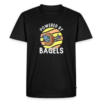 Jewish Culture Salmon on Bagel Israel Food - Men's Premium Organic T-Shirt - black - Front - Nico (187cm)