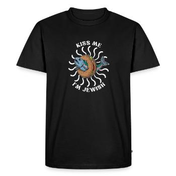 Jewish cuisine dish kosher salmon bagel - Men's Premium Organic T-Shirt - black - Front - Nico (187cm)