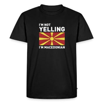 Macedonia Travel Balkan Flag Macedonian - Men's Premium Organic T-Shirt - black - Front - Nico (187cm)