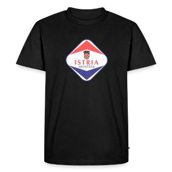 Istria Hrvatska Croatia Balkan Travel Holiday Flag - Men's Premium Organic T-Shirt - black - Front - Nico (187cm)