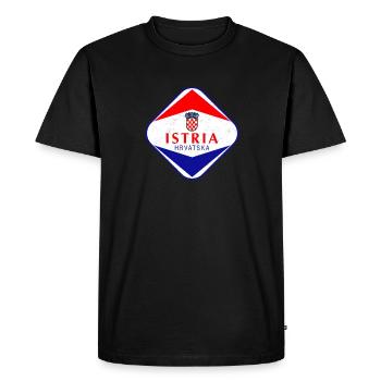 Istria Hrvatska Croatia Balkan Travel Holiday Flag - Men's Premium Organic T-Shirt - black - Front - Nico (187cm)