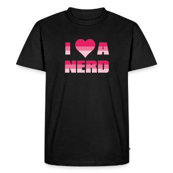 J’aime un cœur de nerd - T-shirt Premium bio Homme - noir - Devant - Nico (187cm)