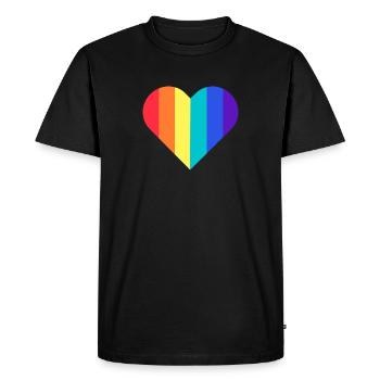 PRIDE Heart Rainbow - Men's Premium Organic T-Shirt - black - Front - Nico (187cm)