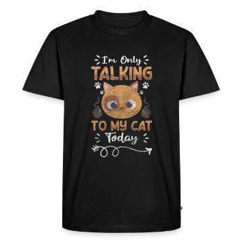 Cat House Tiger Hunter Cuddle - Men's Premium Organic T-Shirt - black - Front - Nico (187cm)