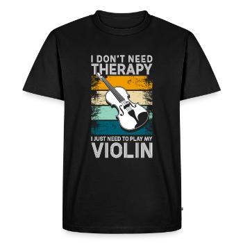 Violin Orchestra Concert - Men's Premium Organic T-Shirt - black - Front - Nico (187cm)