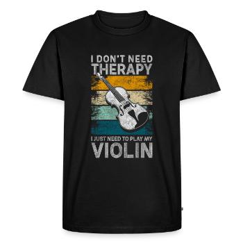 Violoniste Instrument à cordes Cours de musique - T-shirt Premium bio Homme - noir - Devant - Nico (187cm)