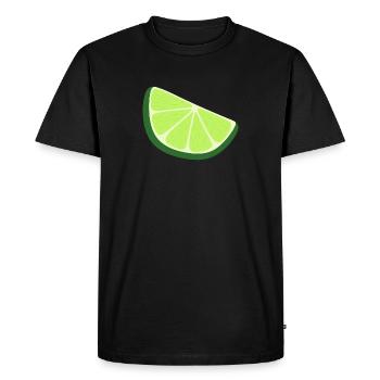 tranche de citron vert - T-shirt Premium bio Homme - noir - Devant - Nico (187cm)