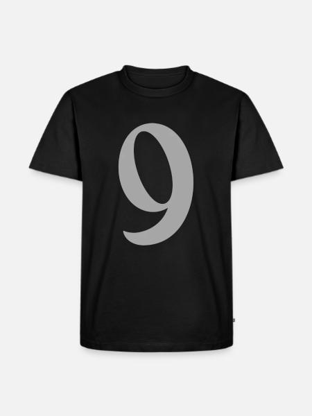 9 - Männer Premium Bio T-Shirt - Schwarz