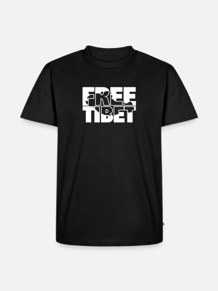 FREE TIBET BORDER - Männer Premium Bio T-Shirt - Schwarz