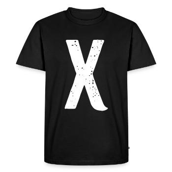 Lettre X - T-shirt Premium bio Homme - noir - Devant - Nico (187cm)