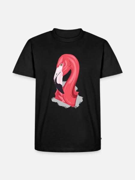 3D flamingo - Men's Premium Organic T-Shirt - black