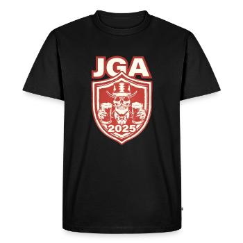 Enterrement de vie de garçon 2025 Crâne d’enterrement de vie de garçon - T-shirt Premium bio Homme - noir - Devant - Nico (187cm)