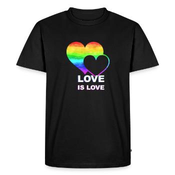 Love is love gay love - Men's Premium Organic T-Shirt - black - Front - Nico (187cm)