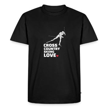 J’adore le ski de fond Stylish Cross - T-shirt Premium bio Homme - noir - Devant - Nico (187cm)