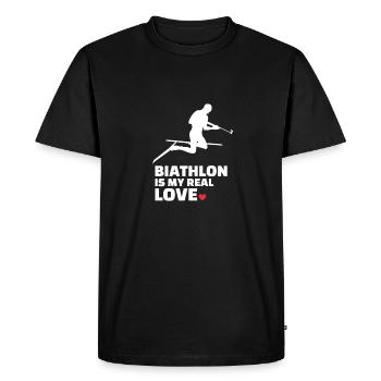 J’adore Biathlon Silhouette de biathlon élégant - T-shirt Premium bio Homme - noir - Devant - Nico (187cm)