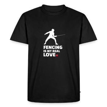 Escrime - T-shirt Premium bio Homme - noir - Devant - Nico (187cm)