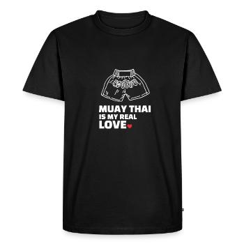 J’adore le Muay Thai - T-shirt Premium bio Homme - noir - Devant - Nico (187cm)