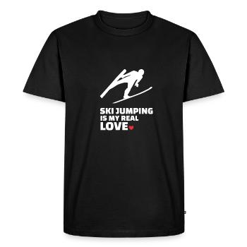 J’adore le saut à ski - T-shirt Premium bio Homme - noir - Devant - Nico (187cm)