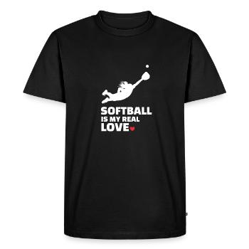I love softball - Men's Premium Organic T-Shirt - black - Front - Nico (187cm)