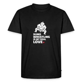 J’adore la lutte sumo - T-shirt Premium bio Homme - noir - Devant - Nico (187cm)