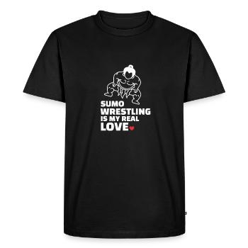J’adore la lutte sumo - T-shirt Premium bio Homme - noir - Devant - Nico (187cm)