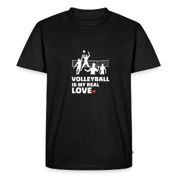 J’adore le volleyball - T-shirt Premium bio Homme - noir - Devant - Nico (187cm)